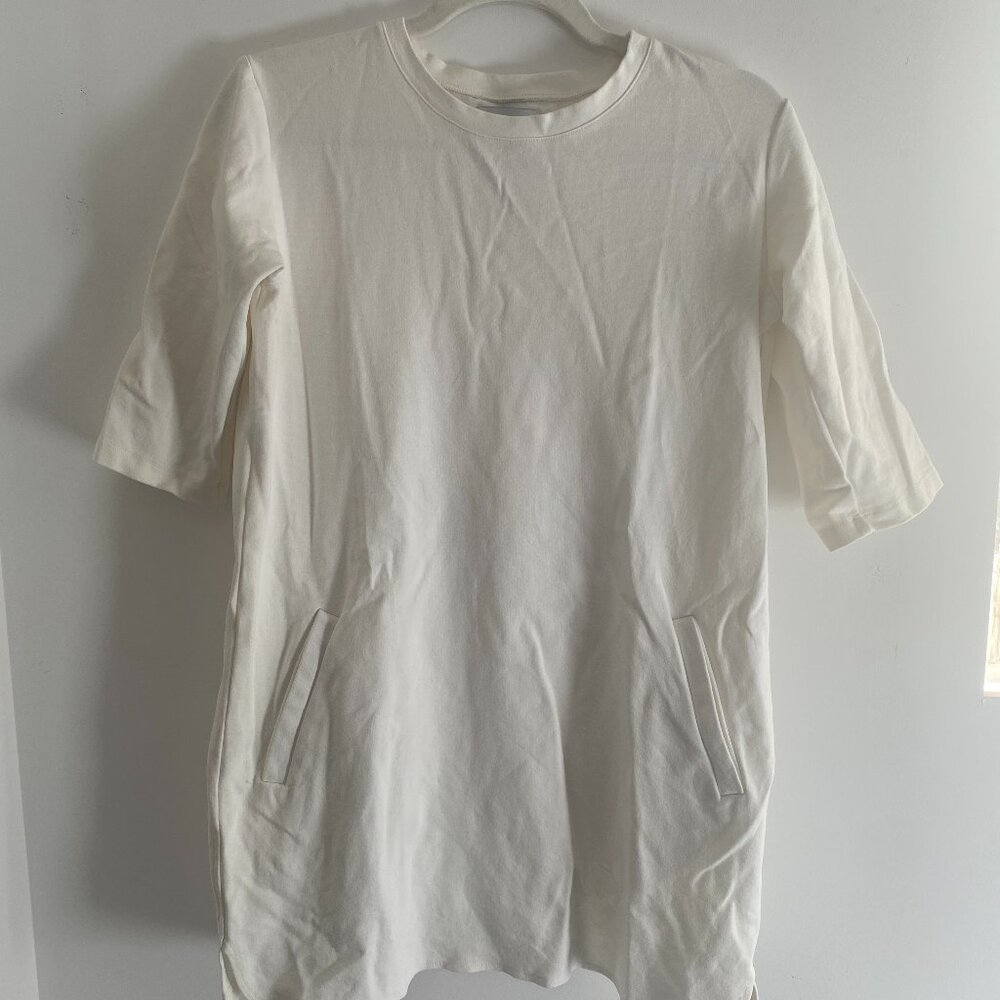 Ocelote White Short Sleeve Tee Dress W/ Pockets Sz 1